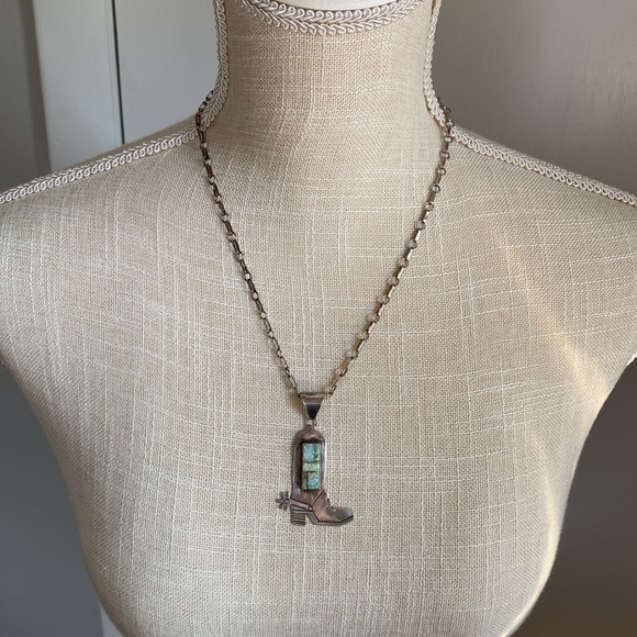 Sterling Silver Necklace J Lee Cowboy Boot - Picture 5 of 16